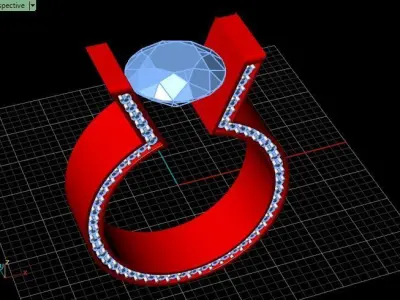 Architectural Style Solitaire Engagement Ring 3D print model