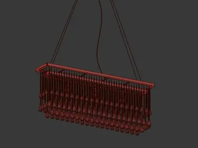  Ochre Drizzle Chandelier 3D model