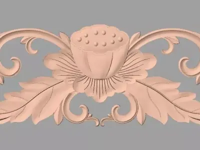 Door decorative flower 3D STL model used for CNC router E011 3D model