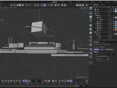 Technology glass block chain  Cubes and icon 3D model 3D model