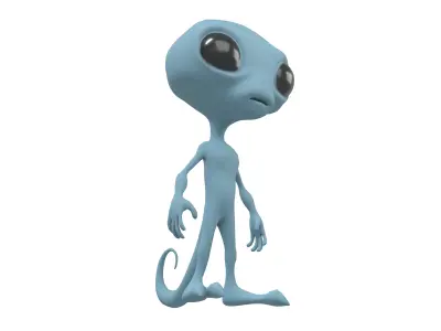 Cartoon Alien v2 003 Low-poly 3D model