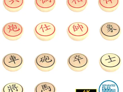 Chinese Chess Pack Vol 1 Low-poly 3D model