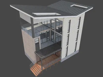 Modern House 18 3D model purchase