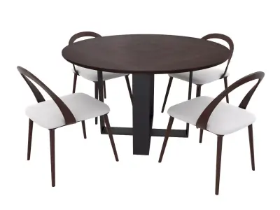 Rialto Dining Chair Beige 3D model