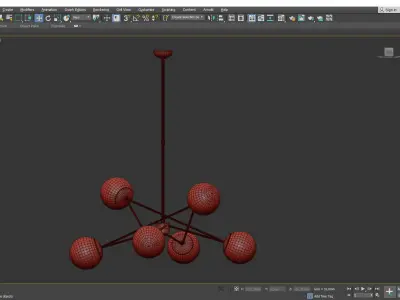 Turenne Largen Dynamic Chandelier  Antiqued Brass Low-poly 3D model