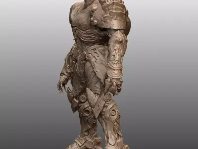 Abyssal Mech Titan Biomechanical Ocean Warrior 3D print model