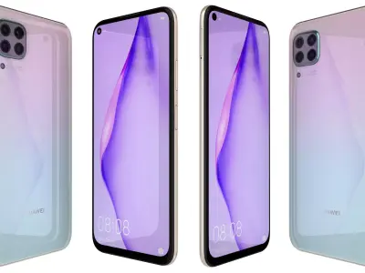 Huawei P40 Lite Light Pink High Poly  3D model