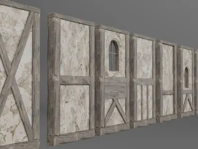 Pirate Medieval Modular Building Kit v1 3D model