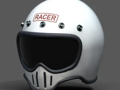 Helmet scifi fantasy pilot military racer bike  Low-poly 3D model