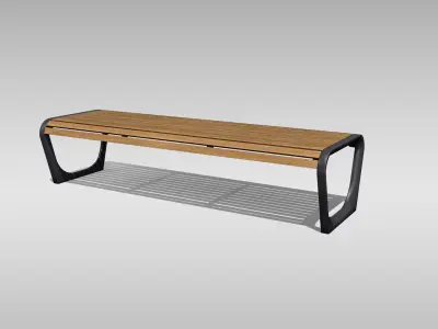 Park Bench 04 Low-poly 3D model