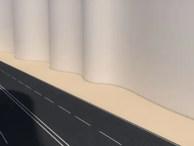 Futuristic Highway Low-poly 3D model