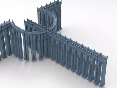 Clockwork Floating island stairs Bridges 2  3D model