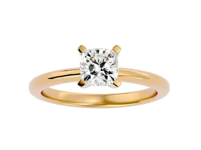The Perfect Solitaire  Cushion Cut Classic Engagement Ring Free 3D print model