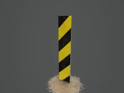 Danger Sign 01 Low-poly 3D model