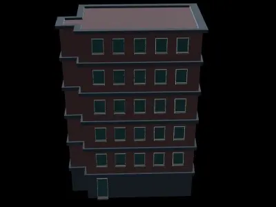 Stylized Building 2  - Mobile Game Asset Free low-poly 3D model