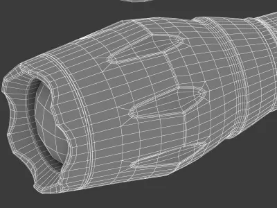  LED Tactical Flashlight 3D model