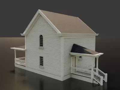 American Cottage House 1 Low-poly 3D model