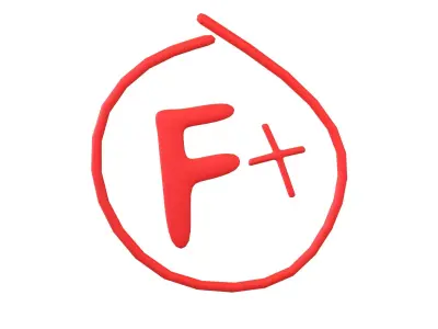 Grade F Plus Symbol v1 001 Low-poly 3D model