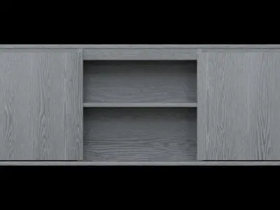 WoodTVTable cabinet with two doors Low-poly 3D model