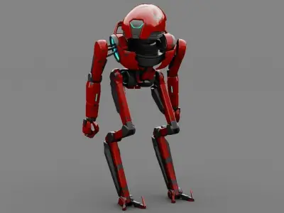 Alien Bot rigged - animated 3D model
