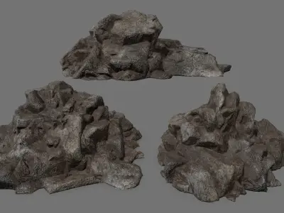 Rock Set Low-poly 3D model 24