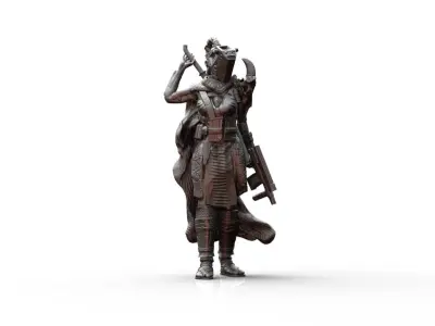 Sci Fi Female Fighter Pirate Raider 3D print model