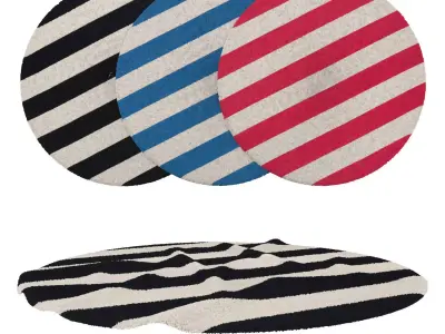 Round Rug Set 246 3D model