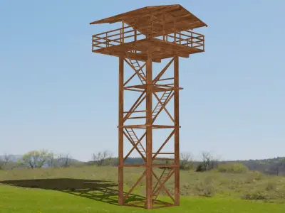 Watch Tower Low-poly 3D model