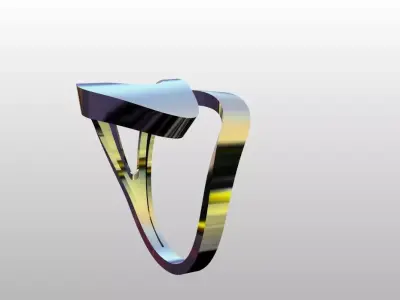 Modern Sculptural Adjustable Ring 3DM STL 3D print model