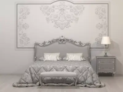 Classic White Bed 3D model