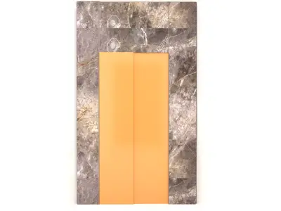 ELEVATOR marble door with orange stripe 3D model
