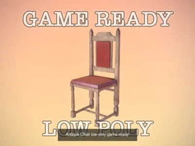 Game Ready Chairs wooden chair 3D Model Pack
