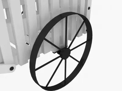 Peddler Flower Cart Low-poly 3D model