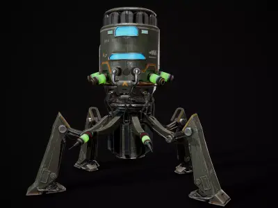 Robot futuristic Low-poly 3D model