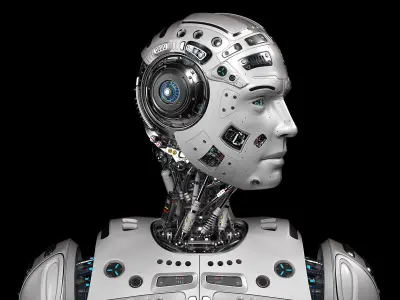 Futuristic Robot Man Rigged 3D model