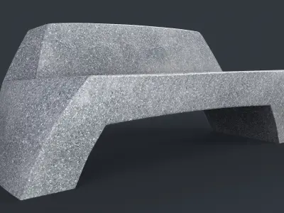 Modern Outdoor Bench 86 PBR Game Ready Low-poly 3D model