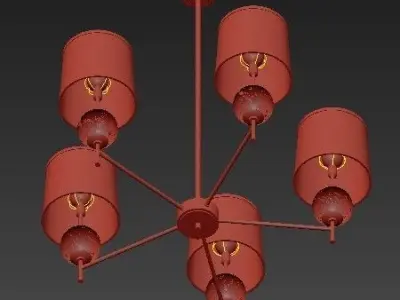 Latitude Aged Brass Chandelier 3D model