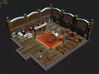 Gang Interior - Warehouse 02 3D model