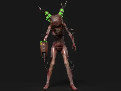 Sci-fi Cyber Victim 4 Low-poly 3D model