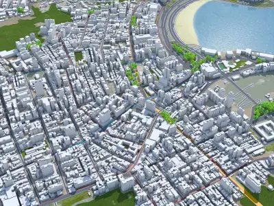 Copacabana Brazil Low-poly 3D model