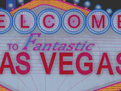 sign las vegas high-poly textured 3D model