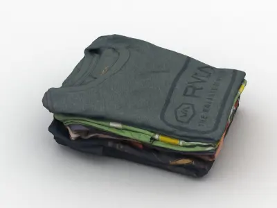 T-Shirts 4 stack of clothes 3D model