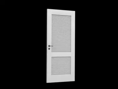 Wooden White Door Free low-poly 3D model