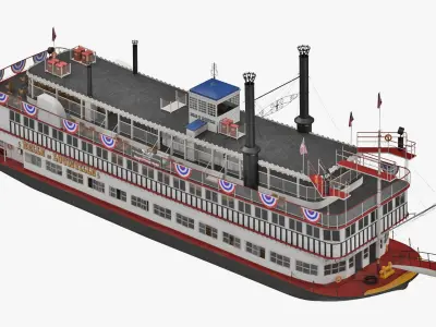  Belle of Louisville Riverboat Rigged for Cinema 4D 
