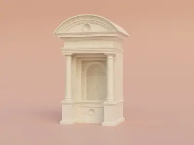 Antique roman altar with carrara marble material S Low-poly 3D model