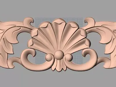 Door design 3D relief model STL format file for CNC carving E682 3D model