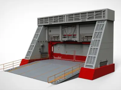 antinuclear gate with a ramp 3D model