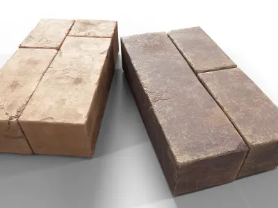 Ancient Sandstone Bricks Low-poly 3D model