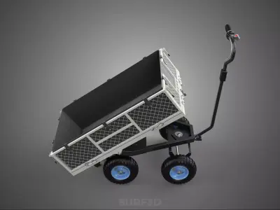 ELECTRIC POWERED UTILITY CART TROLLEY DUMPER TILTING BED WAGON 4 3D model