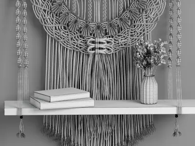 macrame set decor 07 3D model